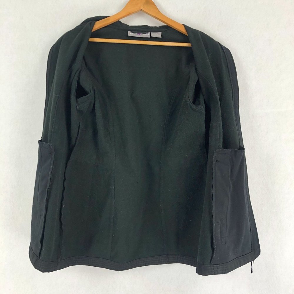 Free Tech Women's Size Medium Rich Black Print Jacket Hood Full Zip Long Sleeves - Picture 10 of 13
